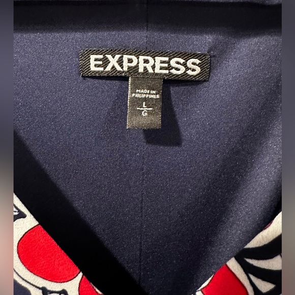 Express Mini Dress L Exposed Shoulder Tie Chiffon 90s Y2K Floral. SO CUTE! - Picture 2 of 5